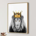 Canvas Print Manufacturer - OEM/ODM Custom Lion with Crown Home Wall Decoration