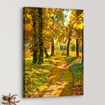 Landscape Painting Manufacturer - OEM/ODM Custom Autumn Forest Path Hotel Wall Art