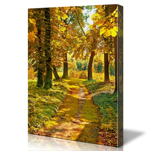 Landscape Painting Manufacturer - OEM/ODM Custom Autumn Forest Path Hotel Wall Art