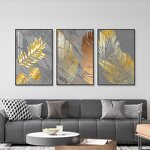 Crystal Porcelain Mural Manufacturer - OEM/ODM Custom Feathers Leaves Set Home Decor