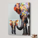 Canvas Print Manufacturer - OEM/ODM Custom Elephant Mother Child Oil Painting