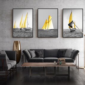 Canvas Print Manufacturer - OEM/ODM Custom Simple Sea View Sailboat Wall Art