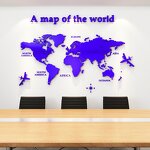 Wall Sticker Manufacturer - OEM/ODM Custom Golden Mirror Acrylic World Map