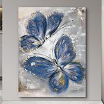 Oil Painting Manufacturer - OEM/ODM Custom Purple Blue Butterfly Romantic Painting