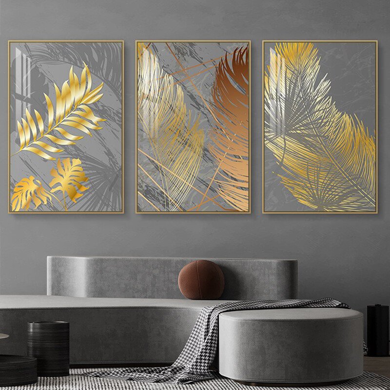 Crystal Porcelain Mural Manufacturer - OEM/ODM Custom Feathers Leaves Set Home Decor
