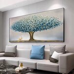 Oil Painting Manufacturer - OEM/ODM Custom Vitality Tree White Flower Painting
