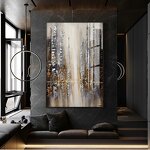 Oil Painting Manufacturer - OEM/ODM Custom High-Quality Gold Foil Abstract Canvas