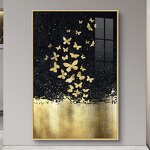 Art Mural Manufacturer - OEM/ODM Custom Golden Butterfly Crystal Porcelain Art