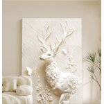 Wall Hanging Painting Manufacturer - OEM/ODM Custom 3D Sofa Background Deer Painting