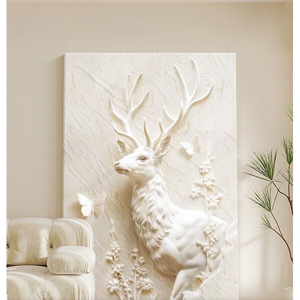 Wall Hanging Painting Manufacturer - OEM/ODM Custom 3D Sofa Background Deer Painting