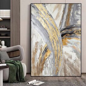 Oil Painting Manufacturer - OEM/ODM Custom Gold Foil Abstract Acrylic Wall Art