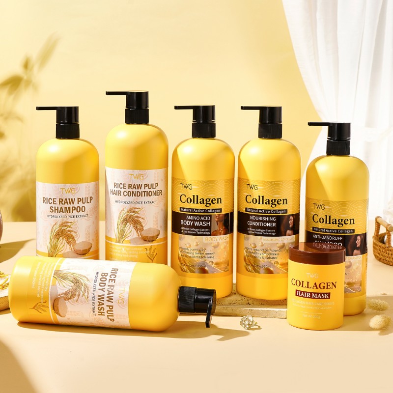 Shampoo Set Manufacturer - TWG RTS Hot Sale Rice Raw Collagen