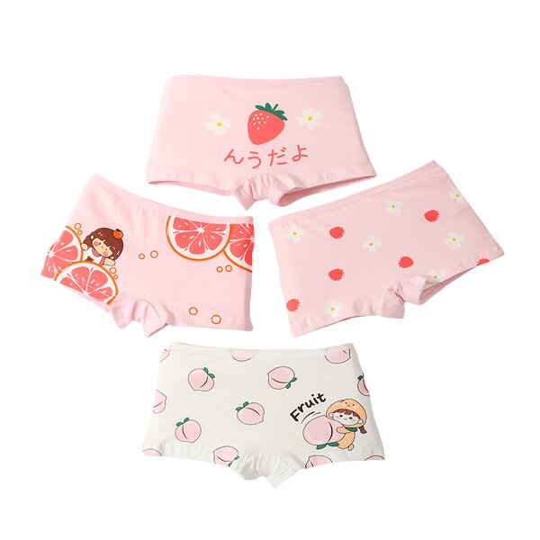 Girls Underwear Supplier - In-Stock 4pcs/set 95% Cotton