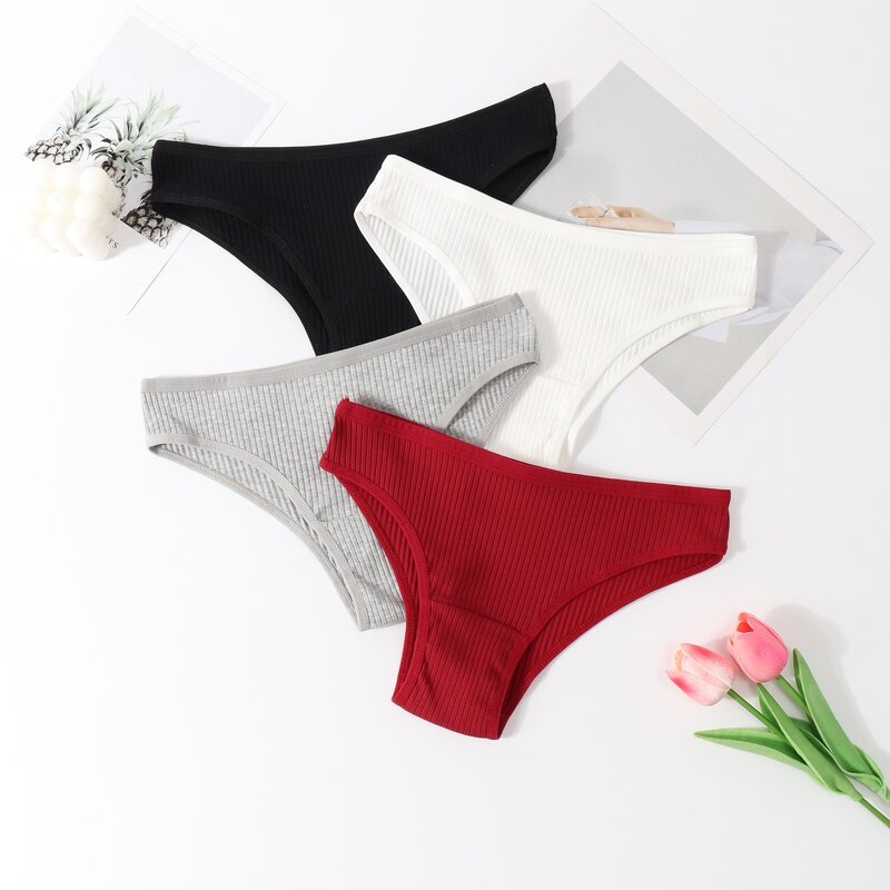 Women's Panties Manufacturer - Mid-Waist Threaded Cotton OEM