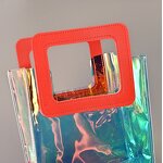 PVC Tote Bag Manufacturer - OEM/ODM Custom Orange Handle Laser Shopping Bag