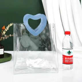 PVC Makeup Pouch Manufacturer - OEM/ODM Custom Transparent Heart Handle Cosmetic