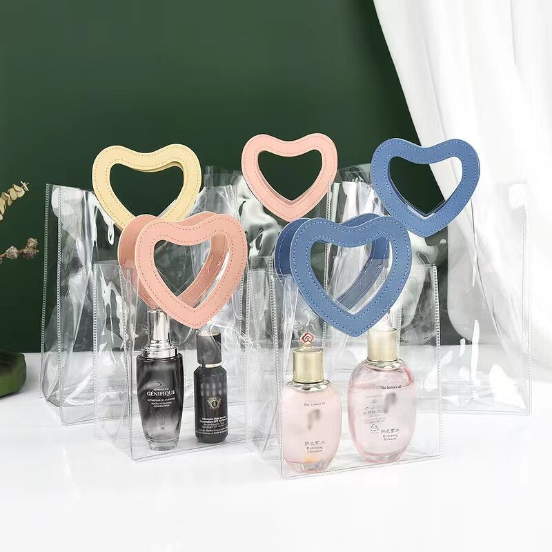 PVC Shopping Bag Manufacturer - OEM/ODM Custom Transparent Heart Handle Tote