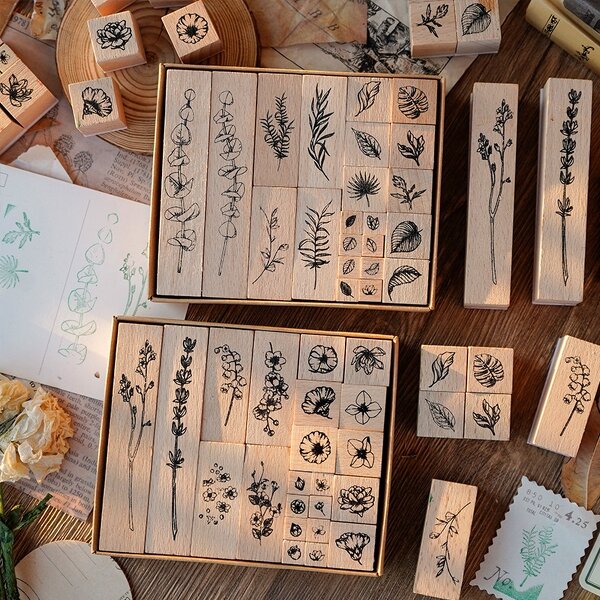 Wooden Seal Set Factory - Creative Personality Plant Stamp