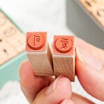 Wooden Letter Stamps Manufacturer - 40-Piece DIY Cylindrical