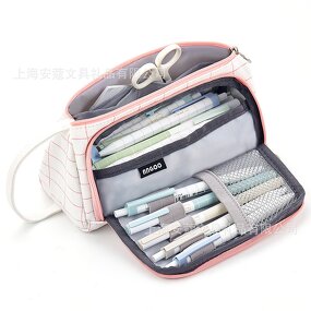 Retro Pencil Case Supplier - Creative Korean Window Pattern Plaid