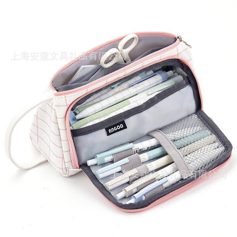 Retro Pencil Case Supplier - Creative Korean Window Pattern Plaid