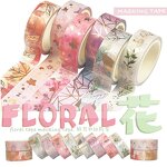 Washi Tape Rolls Set Supplier - Cute Korean Sliver Foil 12pcs
