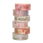 Washi Tape Rolls Set Supplier - Cute Korean Sliver Foil 12pcs