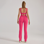 Yoga Jumpsuit Manufacturer - OEM/ODM Custom Hollowed Back Slim Fit Knitting