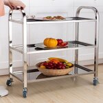 Serving Cart Manufacturer - OEM/ODM Custom Three-Tiered Stainless Steel Trolley