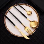 Cutlery Set Manufacturer - OEM/ODM Custom 4-pieces Frosted Gold Stainless