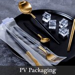 Cutlery Set Manufacturer - OEM/ODM Custom 4-pieces Frosted Gold Stainless