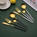 Cutlery Set Manufacturer - OEM/ODM Custom 4-pieces Frosted Gold Stainless