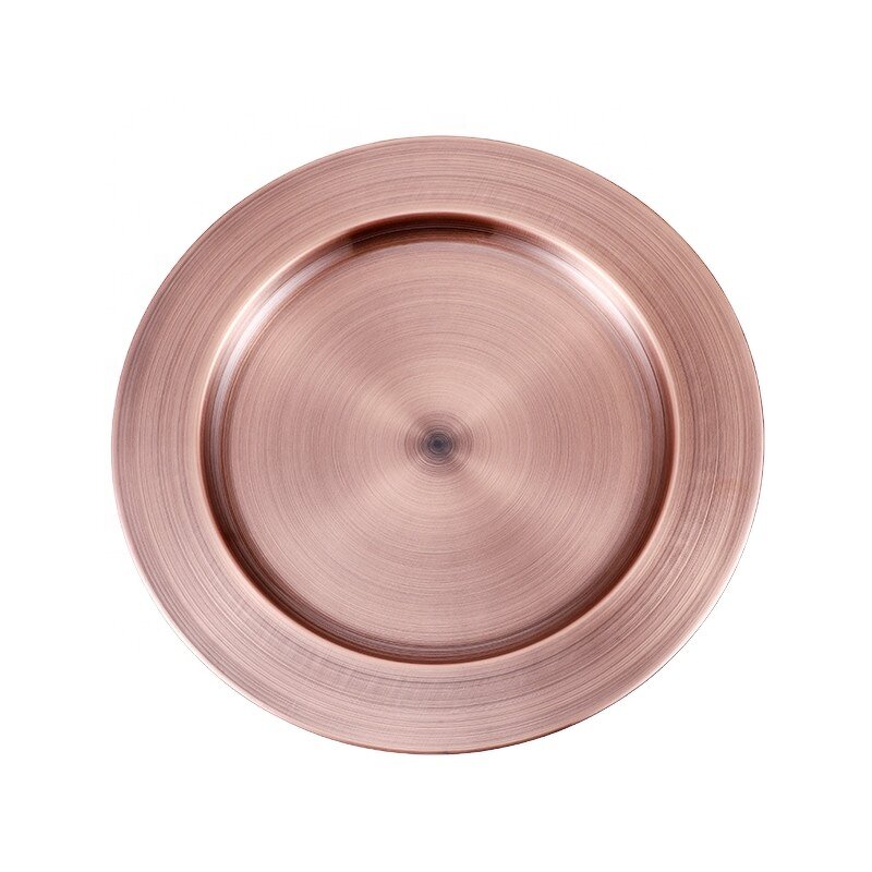 Charger Plate Manufacturer - OEM/ODM Custom Mirror Dish Serving Tray Copper