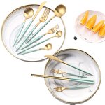 Cutlery Set Manufacturer - OEM/ODM Custom 4-pieces Frosted Gold Stainless