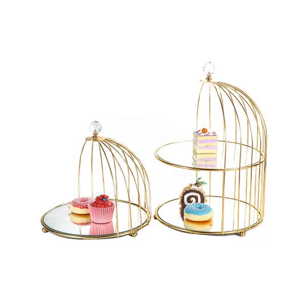 Cake Stand Manufacturer - OEM/ODM Custom 2 Tiers Metal Bird Cage Wedding
