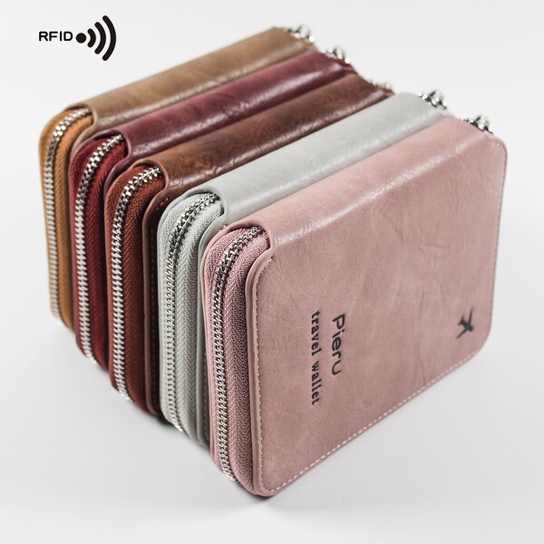 Passport Holder Manufacturer - OEM/ODM Custom Multi-Functional RFID Zipper Purse