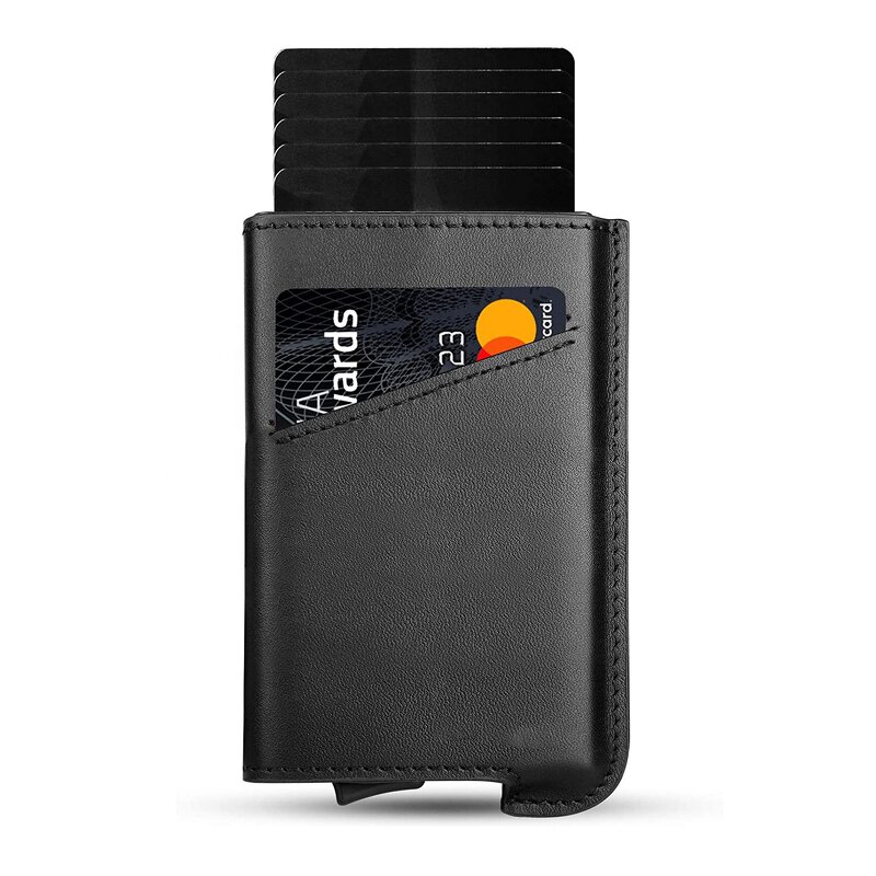 Card Holder Manufacturer - OEM/ODM Custom Genuine Leather RFID Aluminum Clip