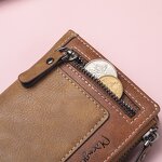 PU Wallet Manufacturer - OEM/ODM Custom Men's Vintage Zipper RFID Purse