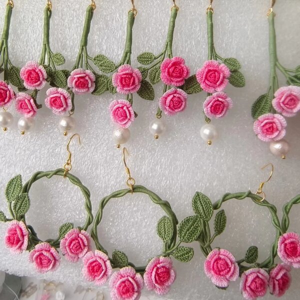 Crochet Earring Manufacturer - OEM/ODM Custom Circle Bowknot Wedding Dangler