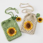 iPhone Bag Manufacturer - OEM/ODM Custom Crochet Sunflower Crossbody Wallet