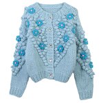 Knitted Sweater Manufacturer - OEM/ODM Custom Collarless Forest Flower Top