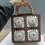 Crochet Bag Manufacturer - OEM/ODM Custom Handmade Flower Wooden Handle