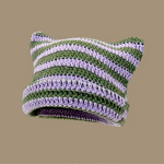 Crochet Hat Manufacturer - OEM/ODM Custom Oversized Cat Ear Striped Hat