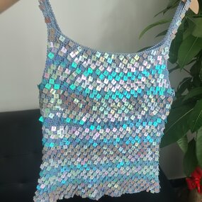 Crochet Top Manufacturer - OEM/ODM Custom Women's Square Sequin Strap
