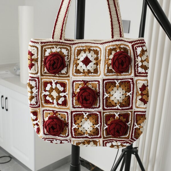 Crocheted Bag Manufacturer - OEM/ODM Custom Large Capacity Camellia Style