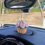 Crochet Basket Manufacturer - OEM/ODM Custom Mini Flower Car Desk Decor