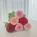 Crochet Bouquet Manufacturer - OEM/ODM Custom Woven Artificial Rose Wine