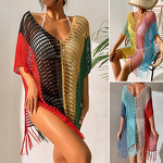 Beach Cover-Up Manufacturer - OEM/ODM Custom Contrast Color Tassel Pullover