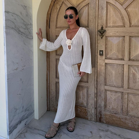 Long Skirt Manufacturer - OEM/ODM Custom Elegant Chiffon Open Back