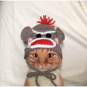 Pet Hat Manufacturer - OEM/ODM Custom Crochet Gray Hat Dog Cat Wear